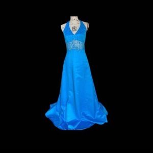 Ice blue halter ballgown